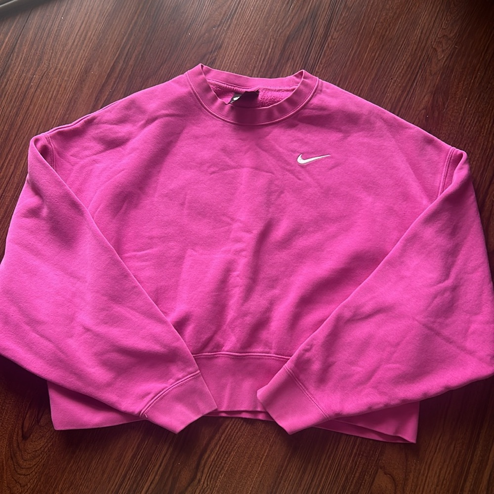 Nike oversized cropped sweatshirt crew neck